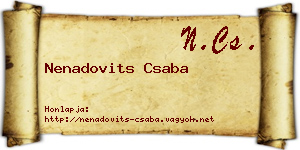 Nenadovits Csaba névjegykártya
